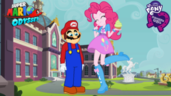 Size: 540x304 | Tagged: safe, imported from derpibooru, pinkie pie, equestria girls, canterlot high, crossover, crossover shipping, equestria girls-ified, female, male, mario, mariopie, shipping, straight, super mario bros., super mario odyssey