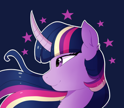 Size: 2740x2382 | Tagged: safe, artist:emera33, imported from derpibooru, twilight sparkle, alicorn, pony, curved horn, female, mare, smiling, solo, twilight sparkle (alicorn)