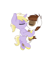 Size: 4331x5006 | Tagged: safe, anonymous artist, imported from derpibooru, dinky hooves, pipsqueak, earth pony, pony, unicorn, absurd resolution, colored hooves, colt, cuddling, dinkysqueak, female, filly, foal, hoof polish, hug, kiss on the lips, kissing, male, nail polish, shipping, simple background, straight, transparent background