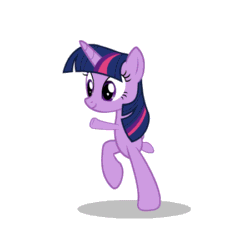 Size: 450x450 | Tagged: safe, artist:mayde-m, imported from derpibooru, twilight sparkle, pony, adventure in the comments, anatomically incorrect, animated, armpony, bipedal, cursed image, dumb running ponies, female, gif, majestic as fuck, not salmon, simple background, smiling, solo, walking, wat, what has magic done, what has science done, white background, wtf