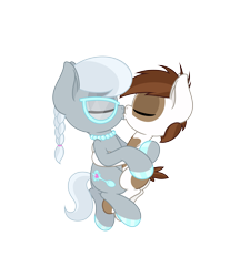 Size: 4331x5006 | Tagged: safe, anonymous artist, imported from derpibooru, pipsqueak, silver spoon, earth pony, pony, absurd resolution, colt, cuddling, duo, eyes closed, female, filly, glasses, hoof polish, hug, kiss on the lips, kissing, male, nail polish, shipping, silversqueak, simple background, transparent background