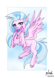 Size: 820x1160 | Tagged: safe, artist:markvoid21, imported from derpibooru, silverstream, classical hippogriff, hippogriff, school daze, female, signature, solo