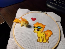 Size: 4048x3036 | Tagged: safe, artist:tinyequine, imported from derpibooru, spitfire, cross stitch, irl, photo