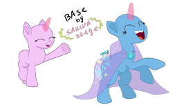 Size: 1011x615 | Tagged: safe, artist:sakurastageani, imported from derpibooru, starlight glimmer, trixie, my little pony: the movie, base, simple background, transparent background