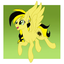 Size: 1093x1087 | Tagged: safe, artist:missbramblemele, artist:missmele-madness, imported from derpibooru, oc, oc only, oc:epic v, pegasus, pony, ear piercing, earring, female, jewelry, mare, piercing, solo