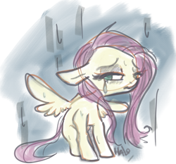 Size: 1203x1120 | Tagged: safe, artist:lavendire, imported from derpibooru, fluttershy, pony, crying, female, sad, sketch, solo