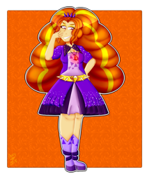 Size: 2029x2402 | Tagged: safe, artist:crystallizedpastel, imported from derpibooru, adagio dazzle, equestria girls, breasts, cleavage, female, hand on hip, smiling, solo