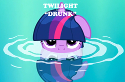 Size: 1635x1080 | Tagged: safe, edit, edited screencap, imported from derpibooru, screencap, twilight sparkle, magic duel, album cover, drunk, parody, thundercat, water, wet hair