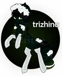 Size: 1024x1249 | Tagged: safe, artist:bastet-catmew, imported from derpibooru, oc, oc only, oc:trizhina, earth pony, pony, female, floral head wreath, flower, mare, solo, watermark