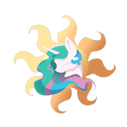 Size: 2000x2000 | Tagged: safe, artist:blackgryph0n, artist:theperfecta, imported from derpibooru, princess celestia, alicorn, pony, bust, cutie mark, cutie mark background, eyes closed, female, mare, portrait, simple background, solo, transparent background