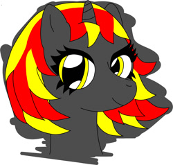 Size: 1113x1061 | Tagged: safe, artist:jimmy draws, imported from derpibooru, oc, oc only, oc:fireice, pony, unicorn, bust, female, looking at you, mare, portrait, smiling, solo