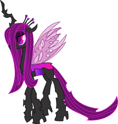 Size: 863x908 | Tagged: safe, artist:invader-matt, imported from derpibooru, oc, oc only, oc:queen venacia, changeling, changeling queen, changeling oc, changeling queen oc, female, purple changeling, simple background, solo, transparent background, vector