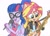 Size: 2337x1660 | Tagged: safe, artist:cybertronianbrony, imported from derpibooru, sci-twi, sunset shimmer, twilight sparkle, eqg summertime shorts, equestria girls, get the show on the road, clothes, electric guitar, geode of empathy, geode of telekinesis, glasses, guitar, guitar pick, jacket, leather jacket, microphone, musical instrument, open mouth, ponied up, scene interpretation, singing, traditional art