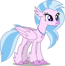 Size: 4984x5000 | Tagged: safe, artist:dashiesparkle, imported from derpibooru, silverstream, classical hippogriff, hippogriff, school daze, .svg available, absurd resolution, cute, diastreamies, female, jewelry, leaning forward, necklace, simple background, solo, transparent background, vector