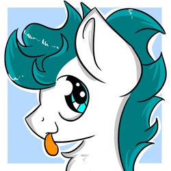 Size: 1024x1024 | Tagged: safe, artist:northwindsmlp, imported from derpibooru, oc, oc only, oc:north winds, pony, bust, male, portrait, simple background, solo, stallion, tongue out, white background
