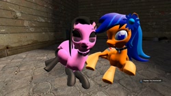 Size: 1920x1080 | Tagged: safe, imported from derpibooru, oc, oc:gamingcomputerpony, oc:paisy pennings, 3d, belly, gmod