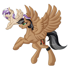 Size: 5400x5000 | Tagged: safe, artist:amazing-artsong, imported from derpibooru, oc, oc only, oc:artsong, oc:clear calculation, pegasus, pony, absurd resolution, female, flying, mare, mother and daughter, simple background, smiling, transparent background
