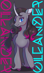 Size: 604x1011 | Tagged: safe, artist:saurit, imported from derpibooru, oleander, classical unicorn, them's fightin' herds, community related, female, looking at you, oleander (tfh), smiling, solo
