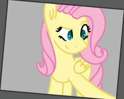 Size: 1323x1057 | Tagged: safe, artist:azure-quill, artist:fluttershydaily, imported from derpibooru, fluttershy, pony, female, holding a camera, selfie, smiling, solo