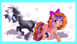 Size: 4000x2300 | Tagged: safe, artist:sweethearts11, imported from derpibooru, oc, oc only, oc:sweet hearts, pony, unicorn, female, high res, male, mare, stallion
