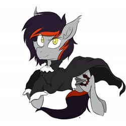 Size: 1772x1772 | Tagged: safe, artist:tatykin, imported from derpibooru, oc, oc only, oc:toshiro, bat pony, vampire, vampony, clothes, male, stallion