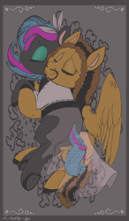 Size: 400x683 | Tagged: safe, artist:laps-sp, imported from derpibooru, oc, oc only, oc:reverb, oc:scribbler, earth pony, pegasus, pony, clothes, female, male, mare, oc x oc, shipping, stallion, straight