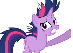 Size: 3984x2880 | Tagged: safe, artist:andoanimalia, imported from derpibooru, twilight sparkle, pony, unicorn, it's about time, alternate hairstyle, female, gritted teeth, high res, horn, mare, multicolored mane, multicolored tail, purple eyes, simple background, solo, tail, transparent background, unicorn twilight, vector