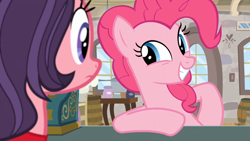 Size: 1920x1080 | Tagged: safe, imported from derpibooru, screencap, jiffy bake, pinkie pie, earth pony, pony, season 8, the maud couple, rachael ray, smiling