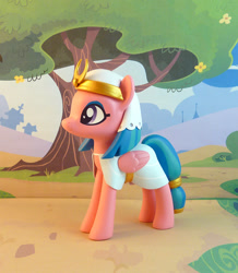 Size: 742x850 | Tagged: safe, artist:krowzivitch, imported from derpibooru, somnambula, pegasus, pony, clothes, craft, crown, female, figurine, jewelry, mare, regalia, sculpture, smiling, solo, tree