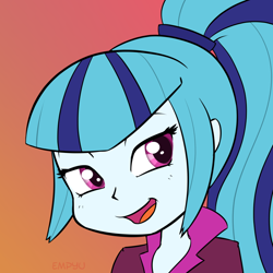 Size: 800x800 | Tagged: safe, artist:empyu, imported from derpibooru, sonata dusk, equestria girls, rainbow rocks, clothes, female, smiling, solo