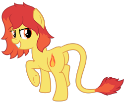 Size: 4688x3906 | Tagged: safe, artist:besttubahorse, imported from derpibooru, oc, oc only, oc:flamespitter, pony, female, leonine tail, looking back, simple background, solo, transparent background, vector