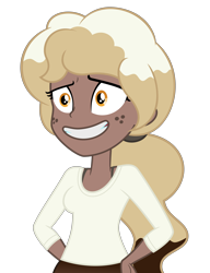 Size: 3906x5078 | Tagged: safe, artist:besttubahorse, imported from derpibooru, oc, oc only, oc:sweet mocha, equestria girls, equestria girls-ified, female, freckles, nervous, simple background, solo, transparent background, vector