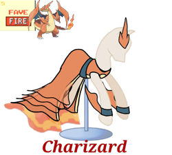 Size: 733x660 | Tagged: safe, artist:ask-nora-the-alicorn, artist:catscat111, artist:catscat112, imported from derpibooru, charizard, clothes, dress, mannequin, mega charizard y, mlp fashion, pokémon, simple background, transparent background