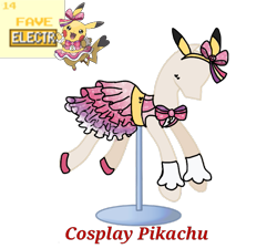 Size: 733x660 | Tagged: safe, artist:ask-nora-the-alicorn, artist:catscat111, artist:catscat112, imported from derpibooru, pikachu, bow, clothes, dress, hair bow, mannequin, mlp fashion, pokémon, simple background, transparent background