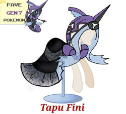 Size: 733x660 | Tagged: safe, artist:ask-nora-the-alicorn, artist:catscat111, artist:catscat112, imported from derpibooru, clothes, dress, mannequin, mlp fashion, pokémon, simple background, tapu fini, transparent background