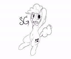 Size: 6000x5000 | Tagged: safe, artist:sunlightgryphon, derpibooru exclusive, imported from derpibooru, pinkie pie, absurd resolution, armpits, chest fluff, monochrome