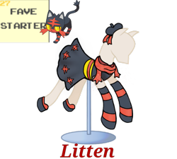 Size: 733x660 | Tagged: safe, artist:ask-nora-the-alicorn, artist:catscat111, artist:catscat112, imported from derpibooru, litten, clothes, dress, mannequin, mlp fashion, pokémon, simple background, transparent background