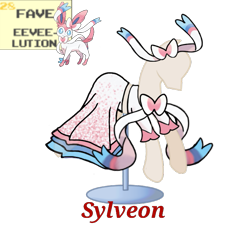 Size: 733x660 | Tagged: safe, artist:ask-nora-the-alicorn, artist:catscat111, artist:catscat112, imported from derpibooru, sylveon, clothes, dress, mannequin, mlp fashion, pokémon, simple background, transparent background