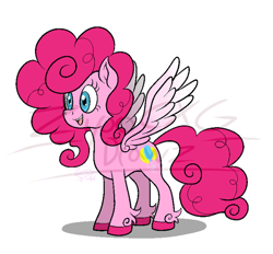 Size: 600x557 | Tagged: safe, artist:zipo-chan, imported from derpibooru, pinkie pie, pegasus, pony, leak, spoiler:g5, female, g5, g5 concept leak style, g5 concept leaks, pegasus pinkie pie, pinkie pie (g5 concept leak), pinkie pie (g5), race swap, solo, unshorn fetlocks, watermark