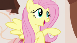 Size: 1280x720 | Tagged: safe, imported from derpibooru, screencap, fluttershy, pegasus, pony, discordant harmony, cute, female, flying, mare, open mouth, shyabetes, smiling, solo, spread wings, wings