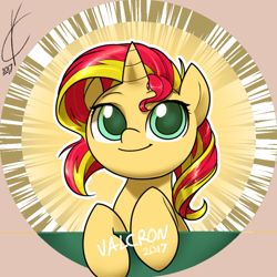 Size: 600x600 | Tagged: safe, artist:valcron, imported from derpibooru, sunset shimmer, pony, unicorn, catasterism, cute, female, mare, solo, sunshine shimmer