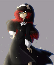 Size: 5000x6000 | Tagged: safe, artist:timkaa, artist:yuozka, imported from derpibooru, oc, oc only, anthro, absurd resolution, anthro oc, art trade, clothes, female, mare, nun, solo, standing