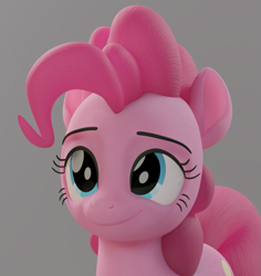 Size: 1023x1083 | Tagged: safe, artist:therealdjthed, imported from derpibooru, pinkie pie, earth pony, pony, 3d, 3d model, blender, blender cycles, bust, cute, cycles, cycles render, diapinkes, female, mare, model:djthed, simple background, smiling, solo