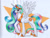 Size: 1000x762 | Tagged: safe, artist:andpie, imported from derpibooru, princess celestia, pony, female, solo, traditional art, triangle