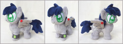 Size: 2045x743 | Tagged: safe, artist:lilmoon, imported from derpibooru, oc, oc only, oc:silver blade, pegasus, pony, male, pipbuck, plushie, solo, stallion