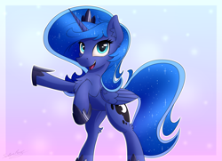 Size: 1617x1172 | Tagged: safe, artist:sentireaeris, imported from derpibooru, princess luna, alicorn, pony, crown, female, jewelry, looking at you, mare, regalia, solo