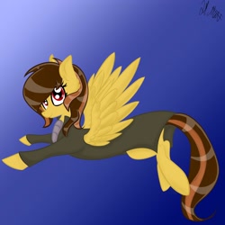 Size: 3000x3000 | Tagged: safe, artist:chelseawest, imported from derpibooru, oc, oc only, oc:mach speed, pegasus, pony, clothes, female, flying, gradient background, high res, mare, solo