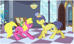 Size: 1024x608 | Tagged: safe, artist:mandles2004, imported from derpibooru, cherry berry, comet tail, cherrytail, family, parent:cherry berry, parent:comet tail, parents:cherrytail, shipping