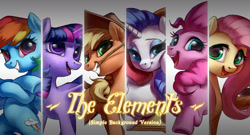 Size: 1200x650 | Tagged: safe, artist:luciferamon, imported from derpibooru, applejack, fluttershy, pinkie pie, rainbow dash, rarity, twilight sparkle, twilight sparkle (alicorn), alicorn, art pack, art pack cover, mane six, simple background, white background