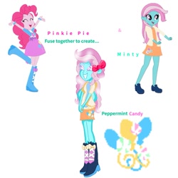 Size: 1000x1000 | Tagged: safe, artist:doraeartdreams-aspy, imported from derpibooru, minty, pinkie pie, equestria girls, equestria girls style, equestria girls-ified, fusion, g3, g3 to equestria girls, generation leap